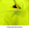 ANSI Class 3 Short Sleeve Hi-Vis Safety Vest, Lime - Inside Pocket